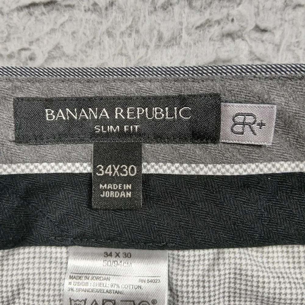 Banana Republic Mens 34x30 Slim Fit Chino Pants Gray‎